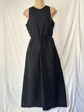 Uniqlo Hana Tajima Dobby Wrap Sleeveless Dress - Black